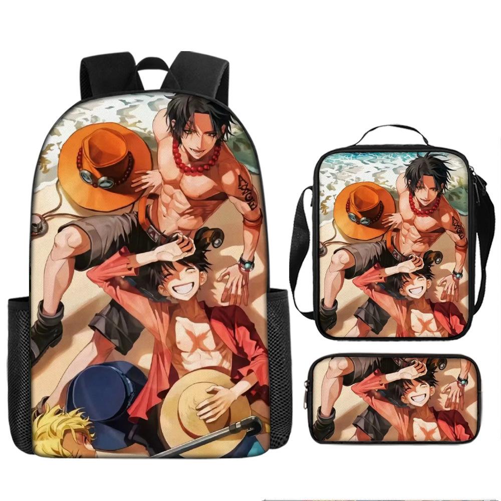 One Piece Luffy One Piece Schultasche Sauron Rucksack Schüler Nautischer König Rucksack Umhängetasche Federmäppchen Set