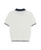 Emelbi Women'S Varsity Color Block Polo Short Sleeve Knit Ny (Ivory)
