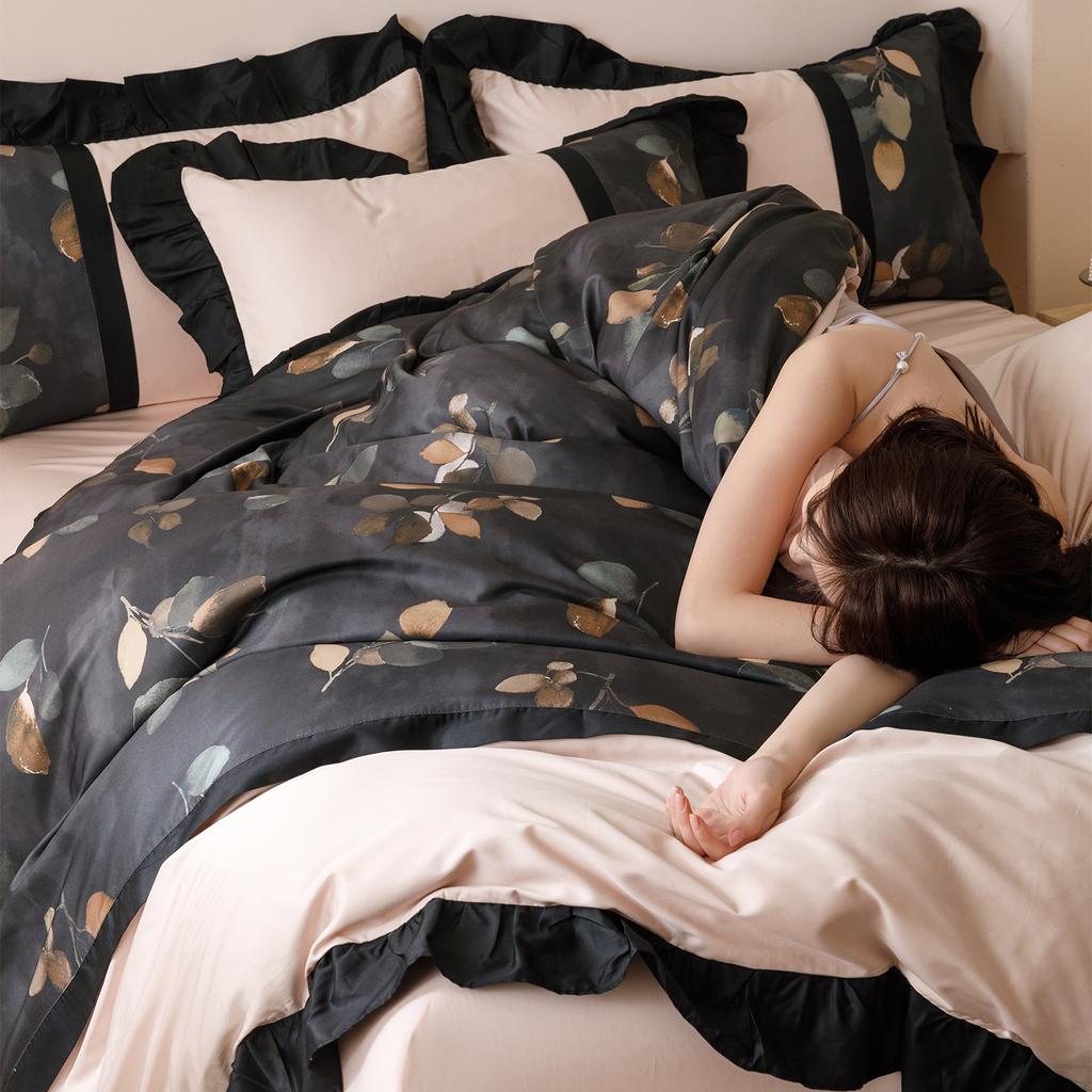 French Retro Silky Printed Lace Summer Quilt Twin Queen Size Summer Blanket Single And Double Bed Comforter Thin Duvet Washable