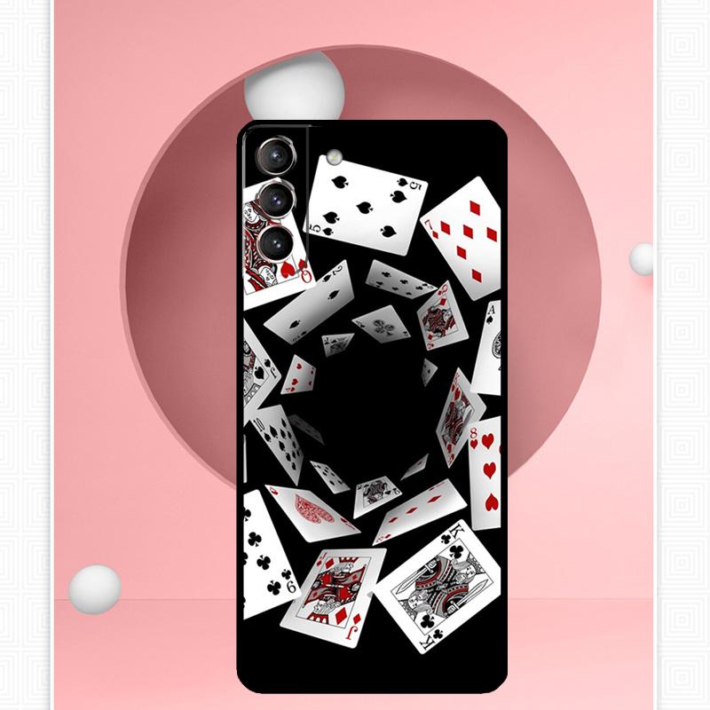 Pouzdro na hrací karty Poker pro Samsung Galaxy S22 S23 S24 Ultra Note 20 10 S8 S9 S10 Plus S21 S20 FE Měkký kryt