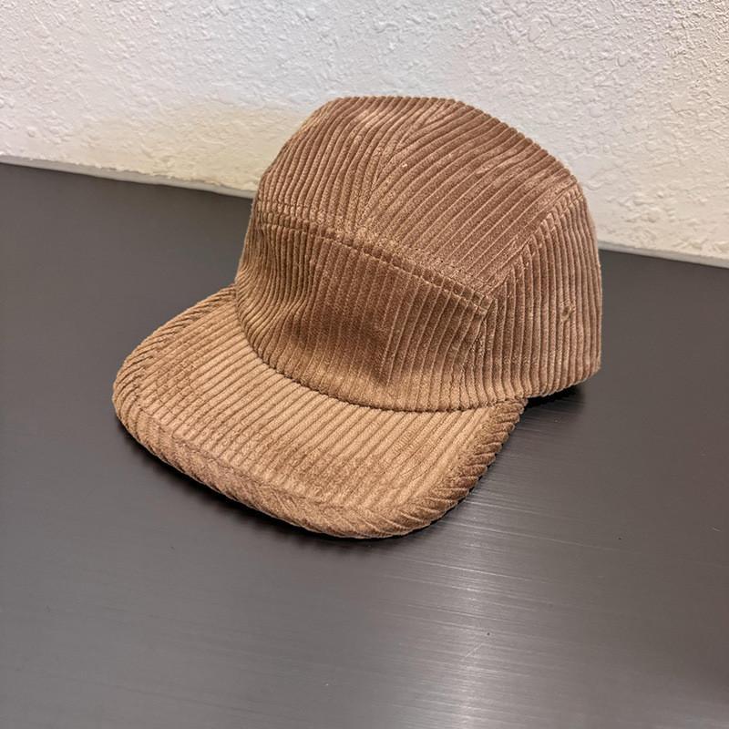 Solid Simple Color Neutral Corduroy Neutral Flat Brimmed Baseball Cap Autumn For