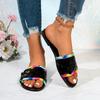 Women's Slipper Women's Summer Wear New Fashion Versatile Sequined Flat Peep-Toe Beach Sandals