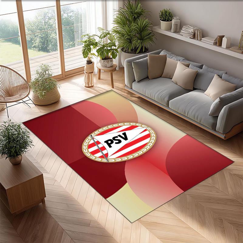 PSV Eindhoven FC Soccer Football Pattern Soft Area Rug Non Slip Indoor Floor Carpet Sports Decor Mat for Bedroom