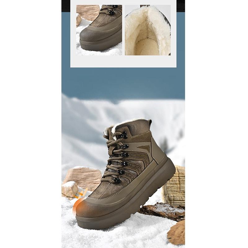 Warme Fleecegefütterte High-Top Winter Herren Wanderschuhe Outdoor Sports Laufschuhe Übergröße Lässige Sneakers für Herren