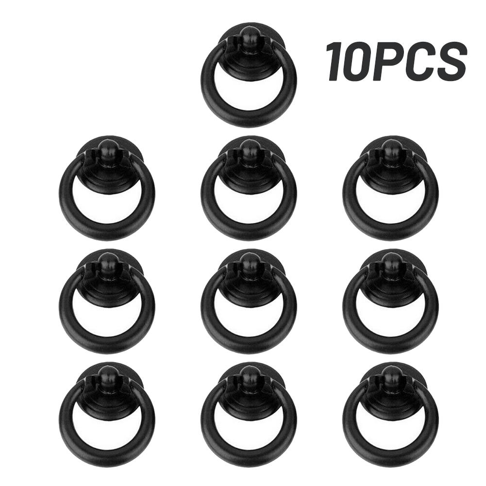 10 Pcs Ring Pull Handle Kitchen Cupboard Cabinet Zinc Alloy Door Handle Drawer Drop Knobs 32*44mm Drawer Knob Pull Ring