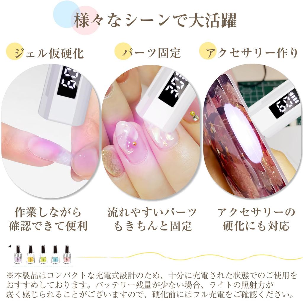 Gel Nail UV LED Nail 3W Pen Fast Timer Function USB Mini Curing Compatible with All Convenient for Business Home Professional Beginner for Hands and