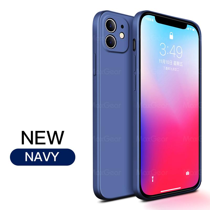 New   Square Liquid Silicone Soft Case For iPhone 11 Pro X XR XS Max 7 8 6 6s Plus SE 2  12 Mini Phone Cover