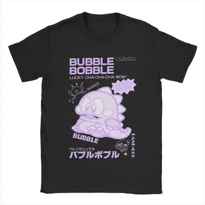 2025 Bubble Bobble Game Purple T-Shirts Men Women Novelty Cotton Tees Round Neck Short Sleeve T Shirts Birthday Gift Clothes Top