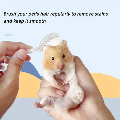 1pc Small Hamster Brush, Soft Bristle Massage Brush, Long Hair Hamster Cleaning Combing Brush, Bath Mini Brush