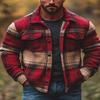 New 2026 Plaid Pattern 3D Printed Men's Regular Fit Double Pocket Jacket Coat