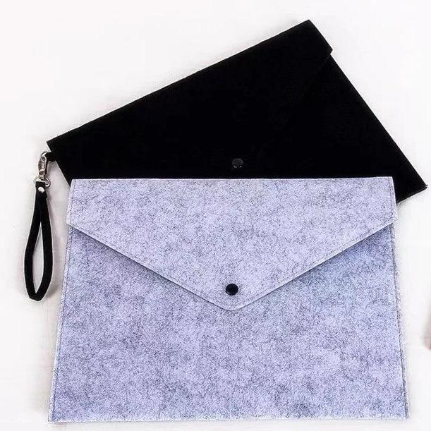 Portable Dustproof Felt Storage Handbag with Snap Button for iPad and Files