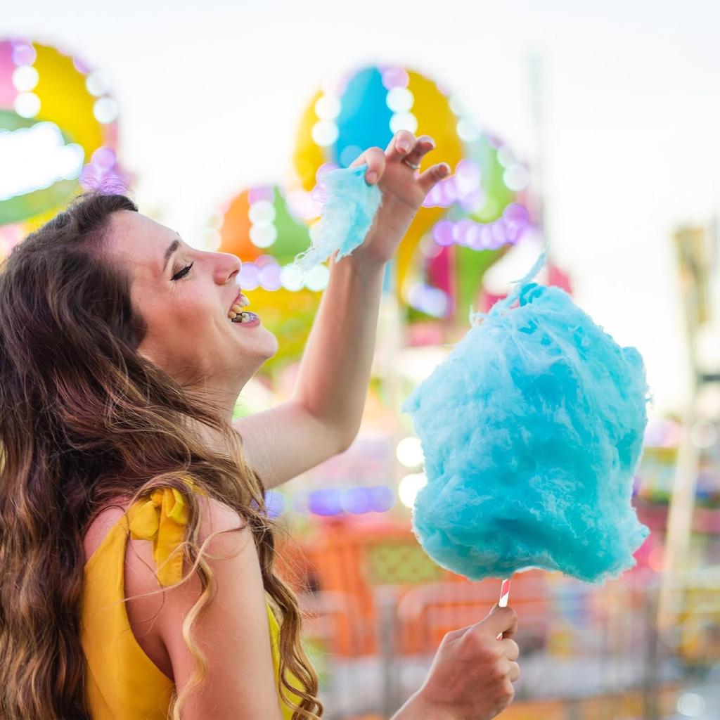 45 PCS Cotton Candy Cones, 13.77 Inch Colorful Paper Straws Cones, Candy Making Sticks for Birthday Wedding Party