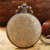 Vintage Bronze Late Sleeping Man Necklace Quartz Pocket Watch Clock Chain Men Women