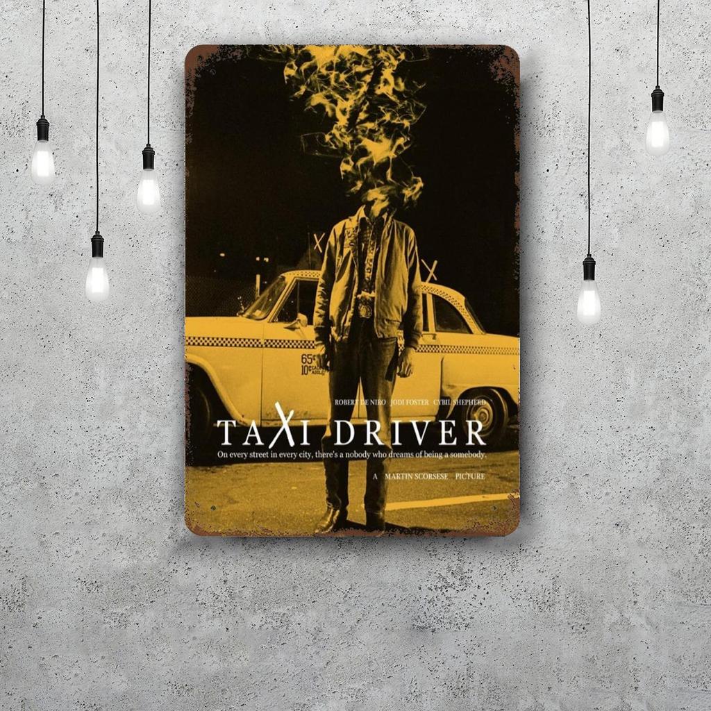de niro taxi driver movie Retro Vintage Tin Sign Poster Decorative Plaque Metal Plate Wall Decor