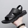 Fashion High Quality Men Sandals Summer Genuine Leather Sandals Man Dual-use Slippers Non-slip Bottom Casual Business Beach Men Sandals