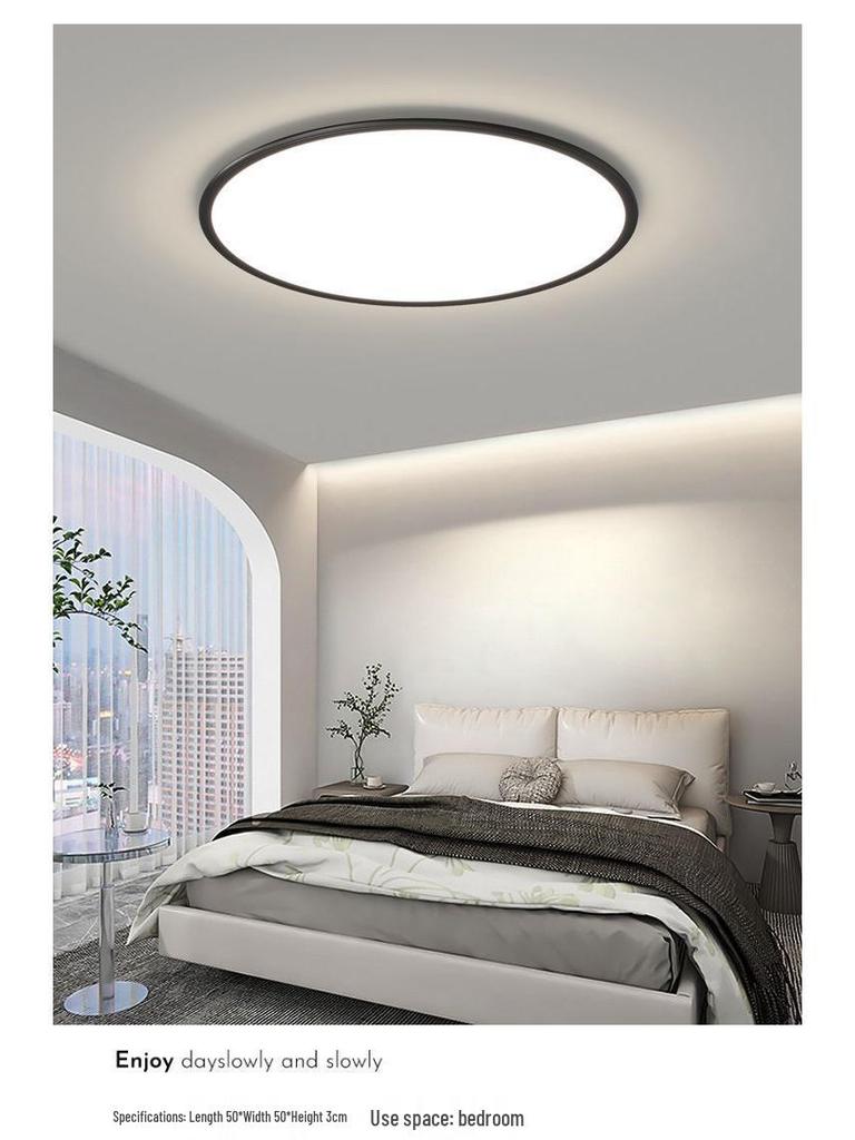 Ultra-Thin Minimalist High-Brightness Modern Ceiling Light Set with Anti-Blue Light for Bedroom and Guest Room