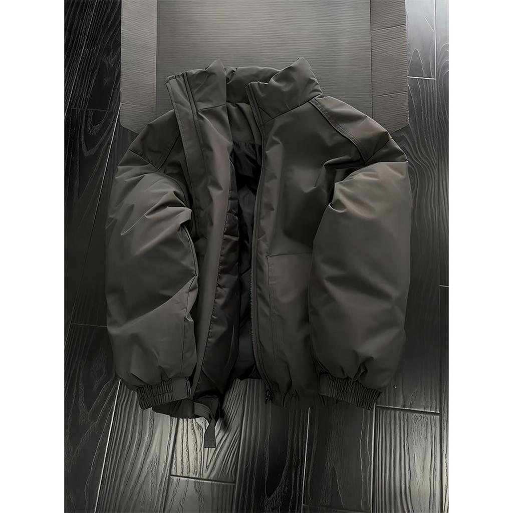 Men's American Style Windproof Cotton Padded Coach Jacket - Loose Fit, Warm, Three-Proof Winter Outerwear