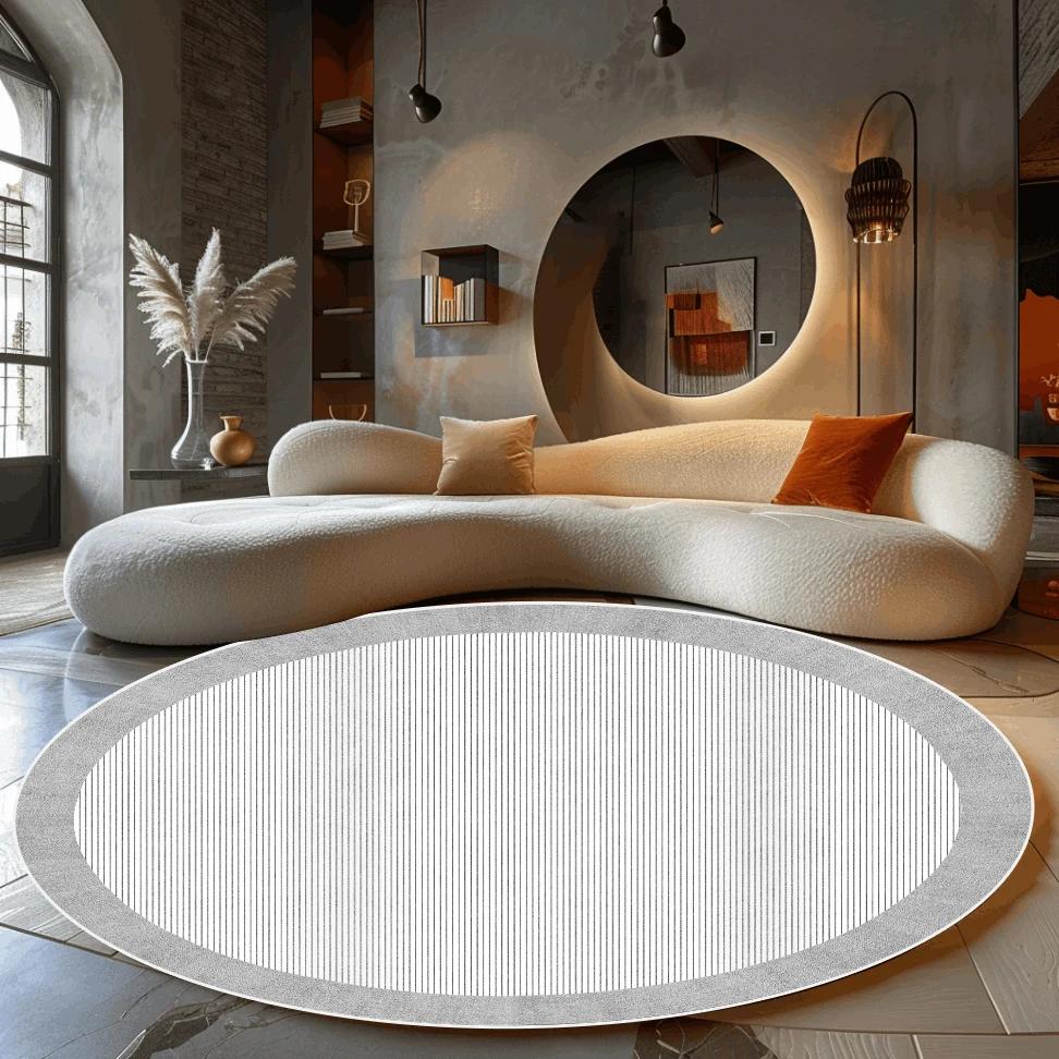 Simple Gradient Round Carpet Living Room Light Luxury Study Room Cloakroom Non-slip Mat Home Bedroom Bedside Fluffy Soft Rug