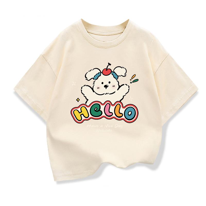 2026 New Summer Clothing for Boys and Girls Cute Puppy T-Shirt Children s Short Sleeve Cartoon Pattern 100
