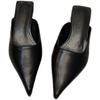 Fashion 2024 new summer low-heeled stylish pointy comfortable women's half slippers
