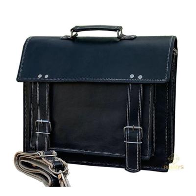 Bolsa de couro para laptop, porta-documentos, bolsa de ombro transversal.