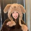 Kawaii Movable Puppy Ears Hat Windproof Woolen Hat Fashion Fluffy Lei Feng Hat  Autumn/winter