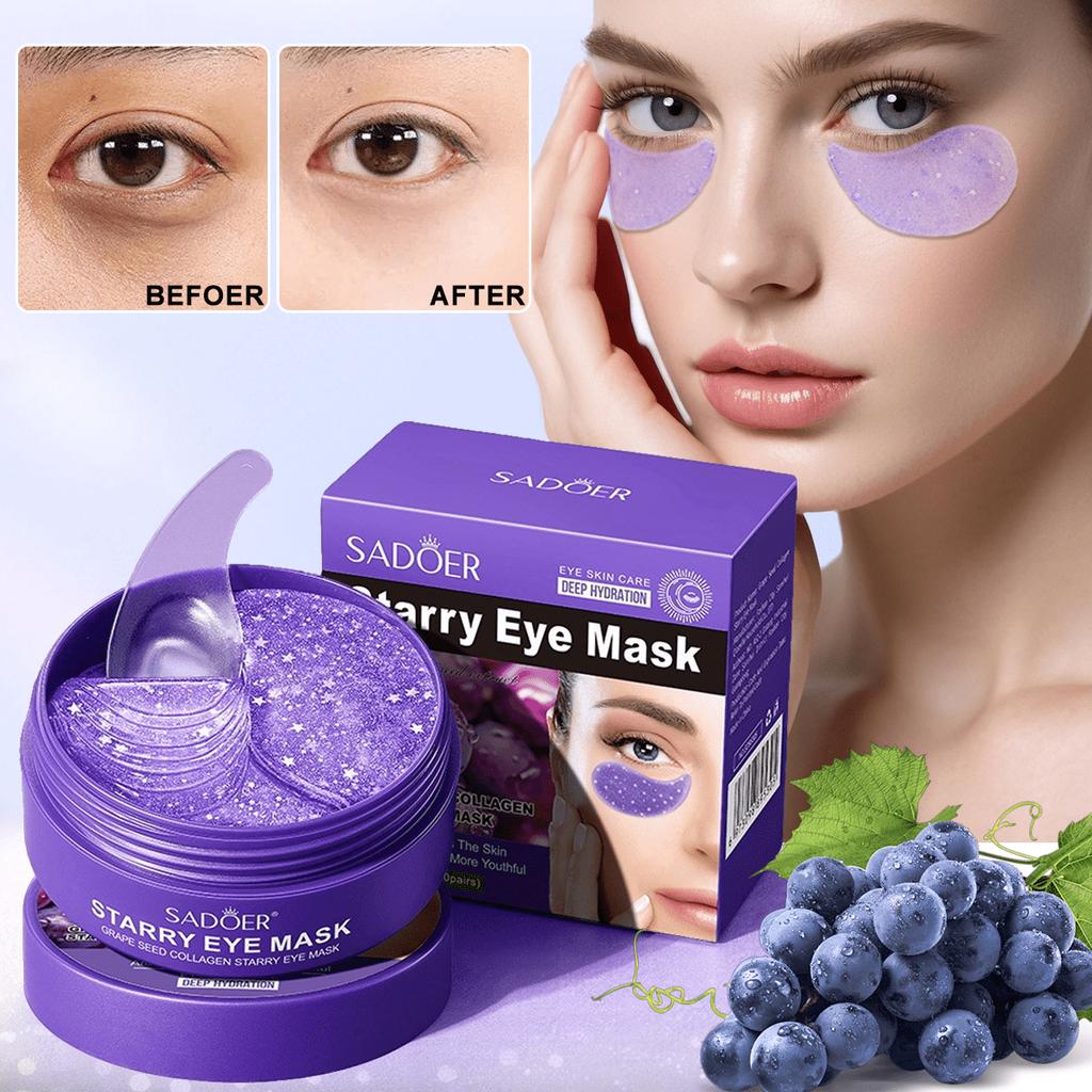 1PC Grape Seed Collagen Starry Sky Eye Mask, Hydrating And Moisturizing,Reduce Eye Bags, Dark Circle
