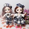 Muñeca BJD de 16 cm (6 pulgadas) para Vestir con Vestido de Novia de Mezclilla Conjunto de Ropa OB11