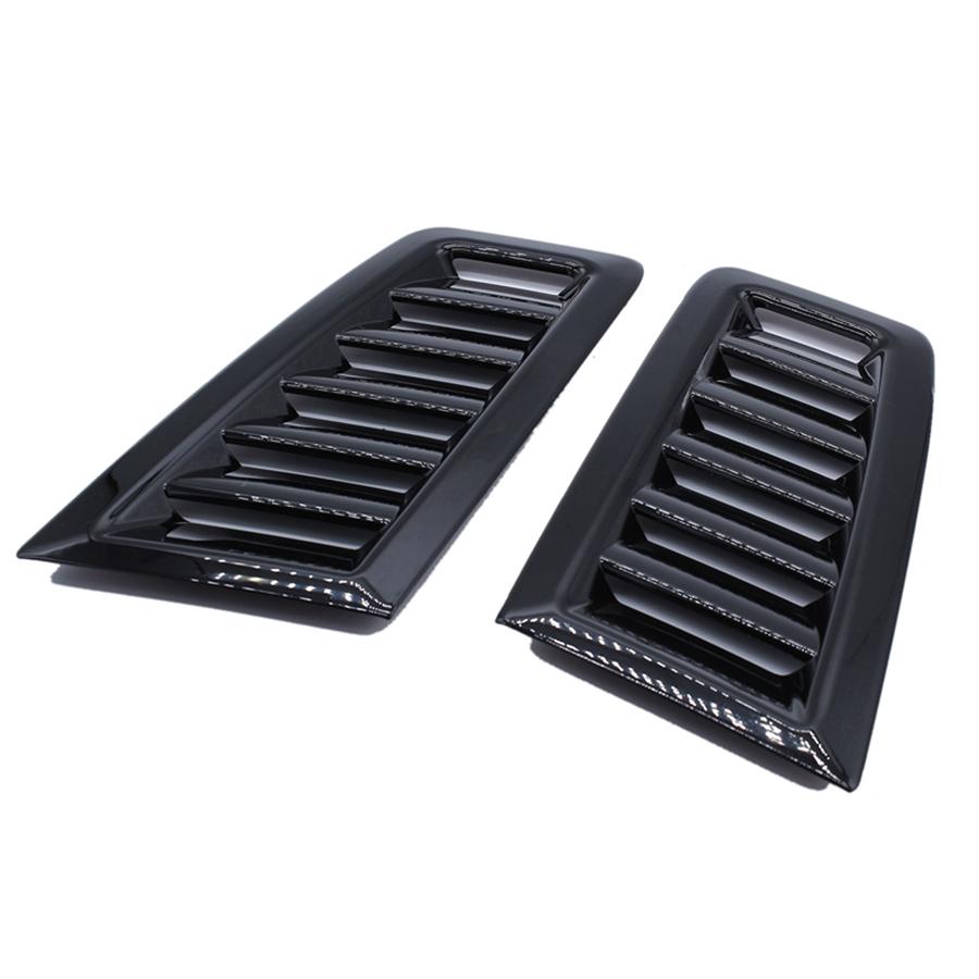 1 Pair Universal ABS Plastic RS Style Glossy Black Bonnet Vents With Free Tape