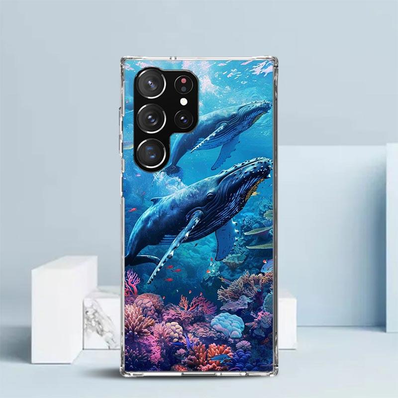 

Горбатый кит Морской гигант Мягкая обложка для Samsung Galaxy S25 Edge S26 S24 S23 Ultra Чехол для телефона S22 S21 Plus S20 FE Рисунок S Samsung S26 Plus