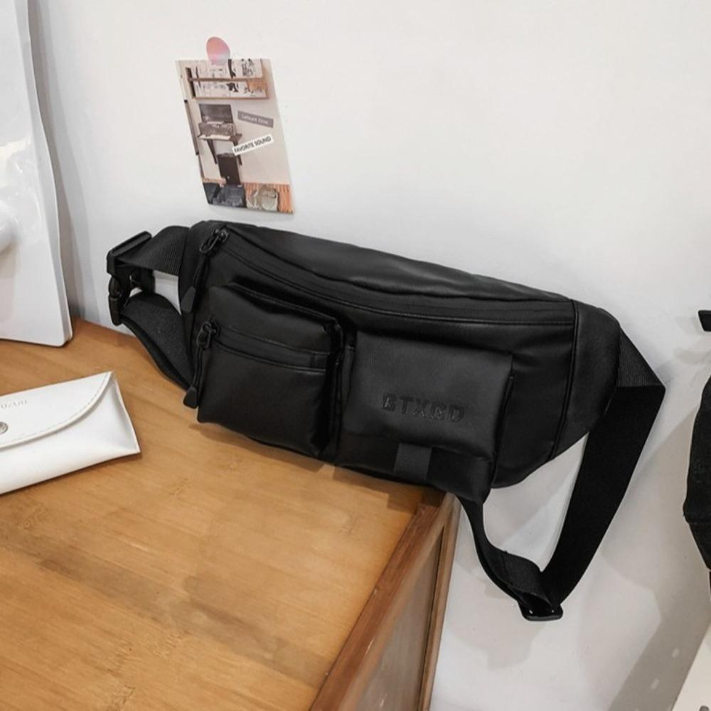 Solid Color Men Chest Bag Lightweight Fanny Phone Pack Simple Sports Phone Bag Men