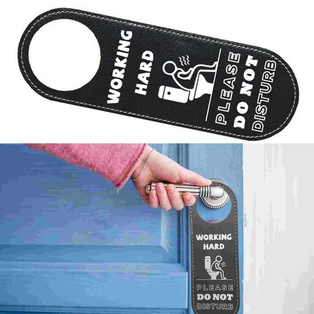 Bathroom Door Sign Do Not Disturb Sign Front And Back Sides Modern Decorative Style Sleek Design Strong PU Material