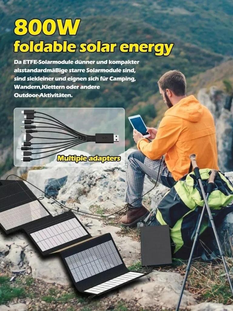 15W Portable Folding Solar Panel for Camping, Outdoor USB Charging