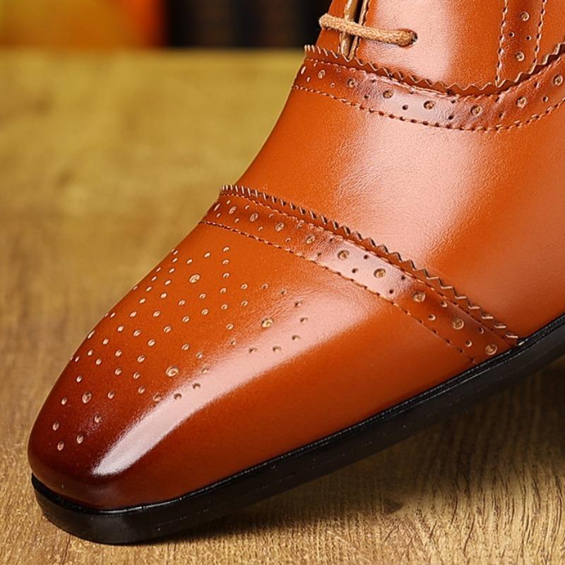 Oxford Shoes Luxury Formal Shoes for Men Handcrafted Carving Brogue Shoes Luxury Man Wedding Shoe Business Office Leather Oxford