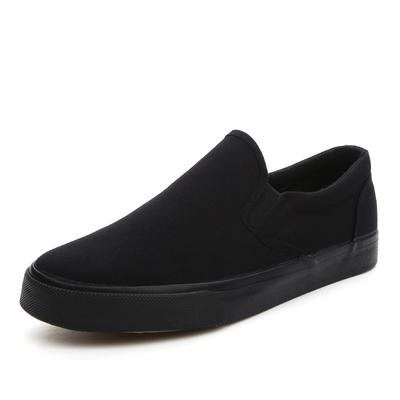 Men's Casual Shoes High-quality Men's Shoes One Pedal All Black Canvas Shoes Casual Sets of Men's Breathable Cloth Shoes Gvf