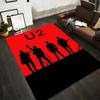"Silhouette Band Design on Red Background Non-slip rug suitable for living room and bedroom sofas"