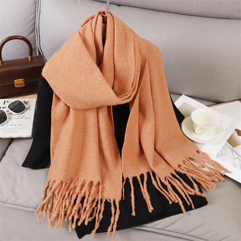 New Winter Scarf For Women Long Warm Cashmere Scarves Hijab Solid Lady Shawl Wrap Female Pashmina Bandana Head Scarfs