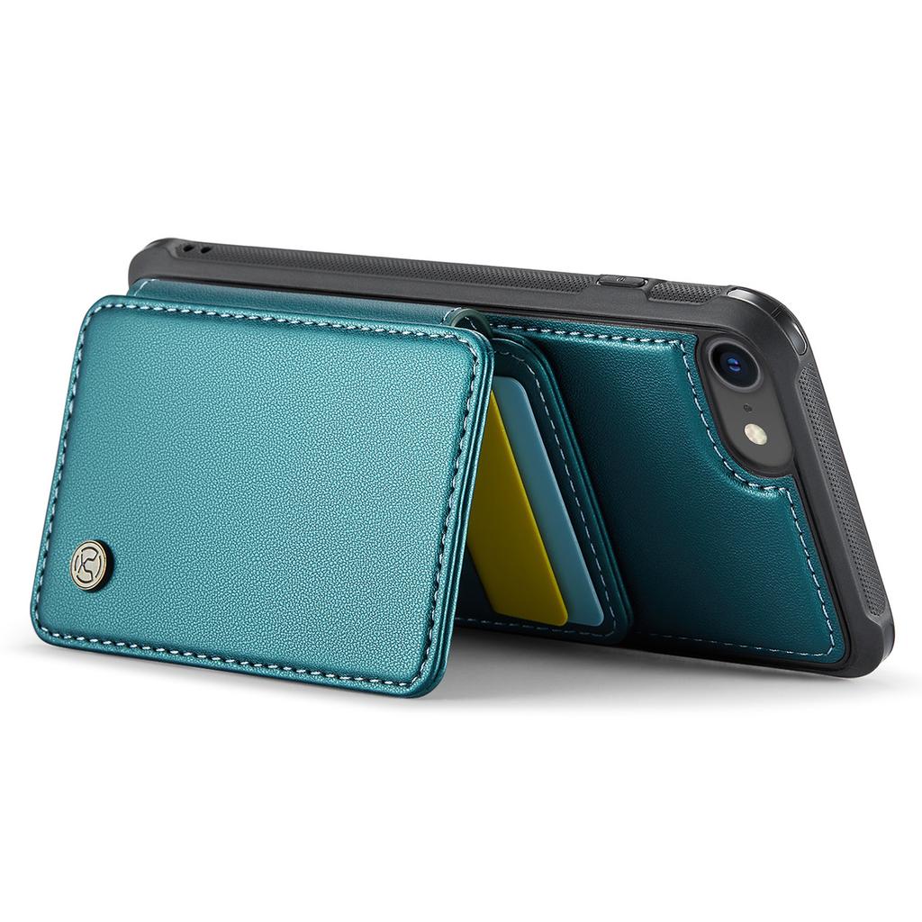 JEEHOOD J05 For iPhone SE (2022)/SE (2020)/8/7/6s/6 Case Leather Mobile Cover with Detachable Magnetic Card Bag