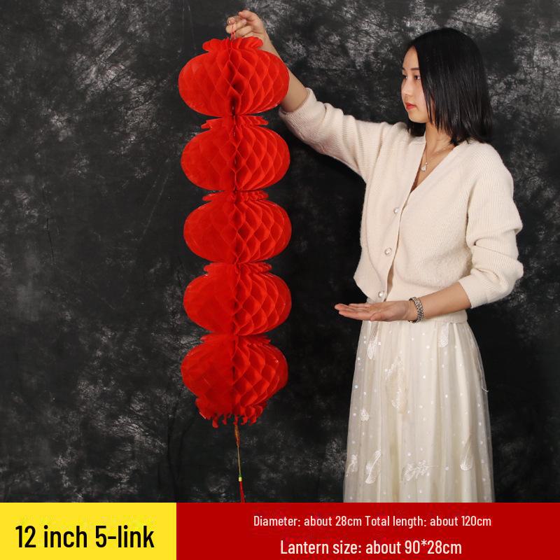 Red Honeycomb Lantern: Waterproof Outdoor Decoration for New Year's Day and Spring Festival