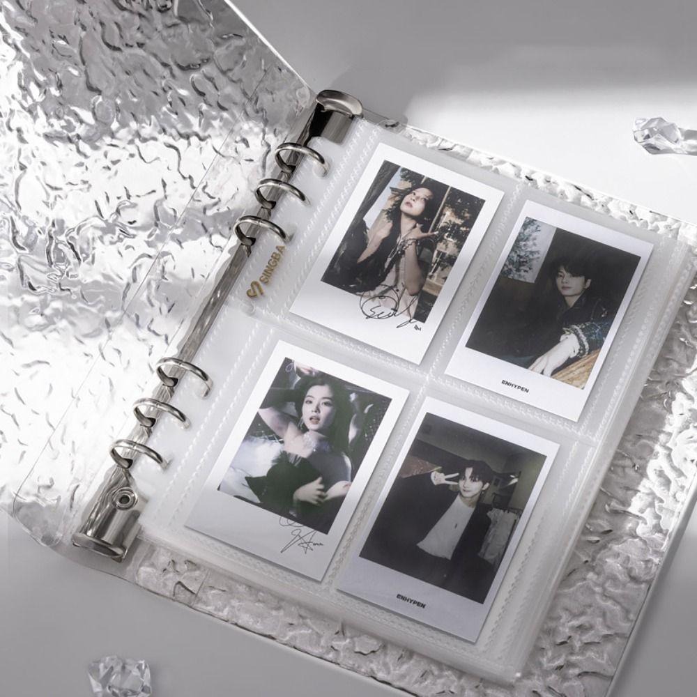 Album foto transparent cu foi libere, detașabil, DIY, pentru birou, cu undă de apă, album foto, decor