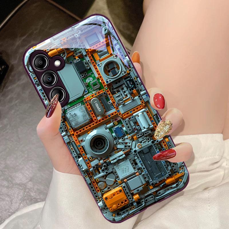 Dispozitiv Mecanic Negru Pentru Samsung Galaxy A14 4G 20 30 52 20S 21S 22 A32 33 34 42 50 51 53 54 70 71 72 73 5G Carcasă Telefon Sticlă