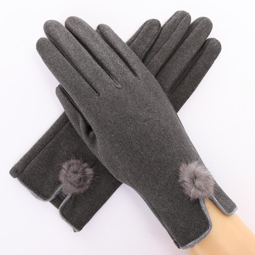 Damen Niedliche Touchscreen Nerzfellhandschuhe - Warm, Plus Samt, Ideal zum Radfahren & Autofahren