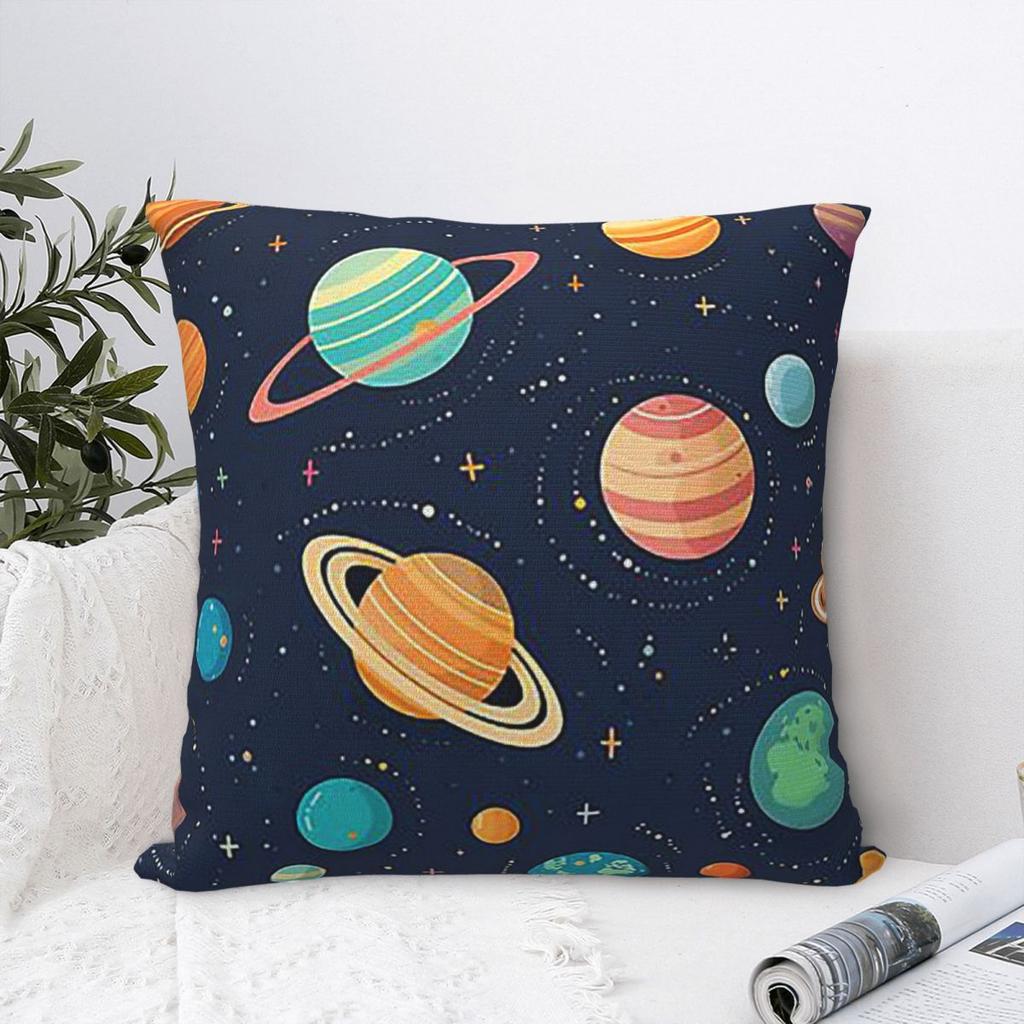 Solar System Space Planets Universe Square Pillowcase Cushion Cover Pillow Case Throw Pillow Cover for Home Sofa Living Room