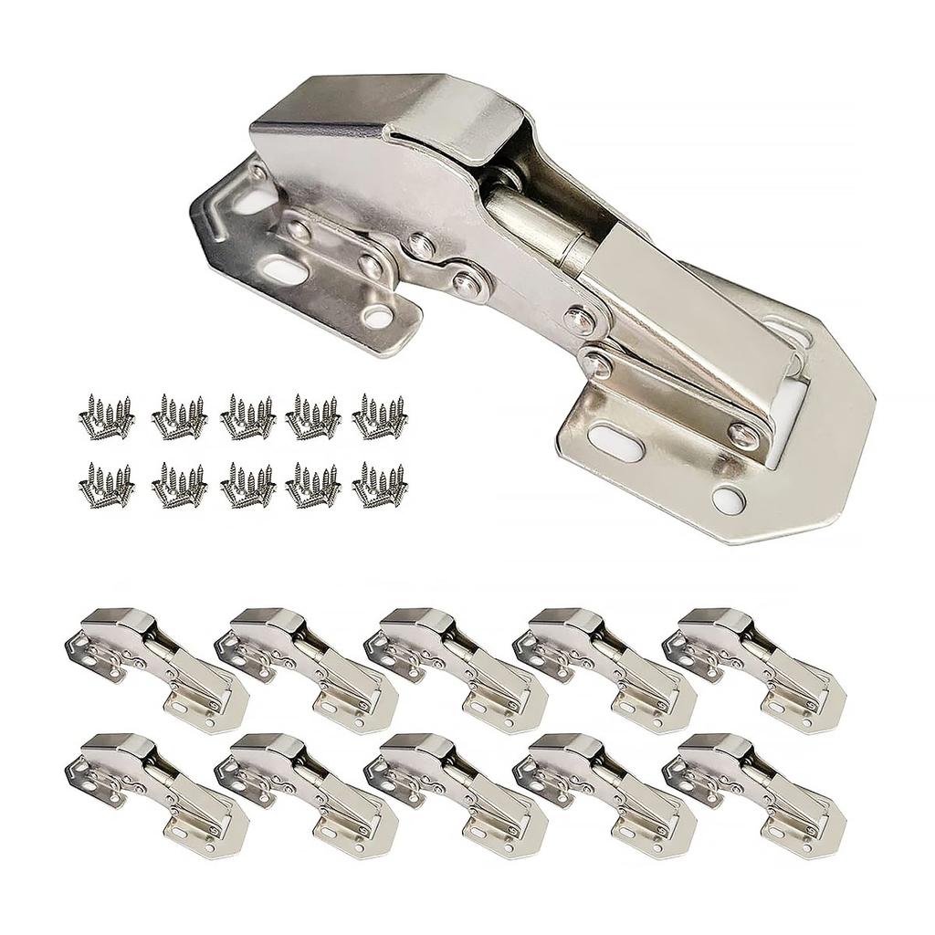 5inch Upgraded Version Cabinet Door Hinges Kitchen Concealed Hinges Cupboard Door Spring Buffer Hinges-No Slot Required