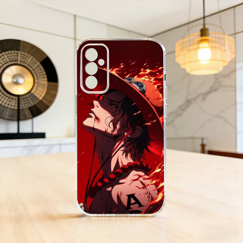 Portgas D. Ace Fire Fist One Piece  Phone Case Transparent Silicone Soft For SamsungA10,12,20,21S,30,31,40,50,51,52,70,71