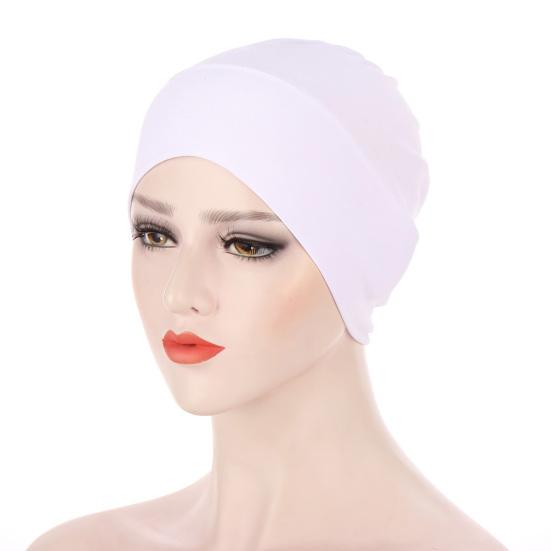 Women Solid Color Elastic Bandanna Turban Cap Head Scarf Cover Hat Headdress
