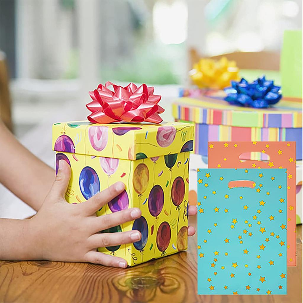 10 ks dětské společenské tašky, narozeninové sáčky se sladkostmi, sáčky na párty(hvězda vzor 3 barvy)