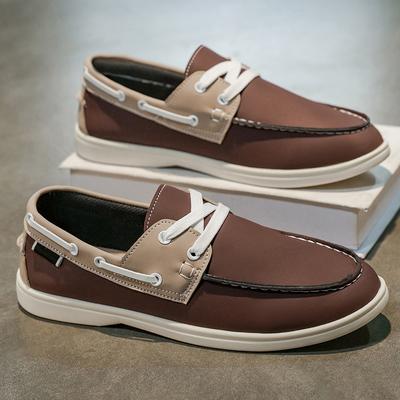 Non Slip Men Casual Leather Shoes Loafers  New Round-toe Comfortable Flats Driving Shoes Vintage Shoes for Men  39-46