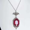 Gothic Red Crystal Cameo Necklace Halloween Fashion Jewelry