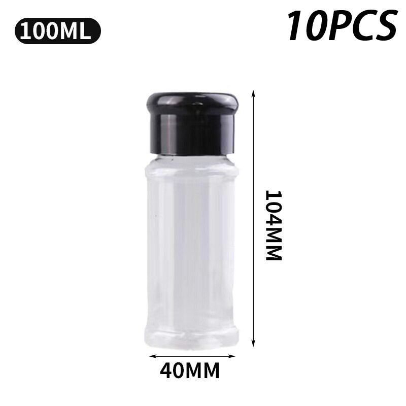 10 шт. кухонные солонки и перечницы 60/100 мл пластиковые пустые бутылки для хранения приправ 100ml10pcs